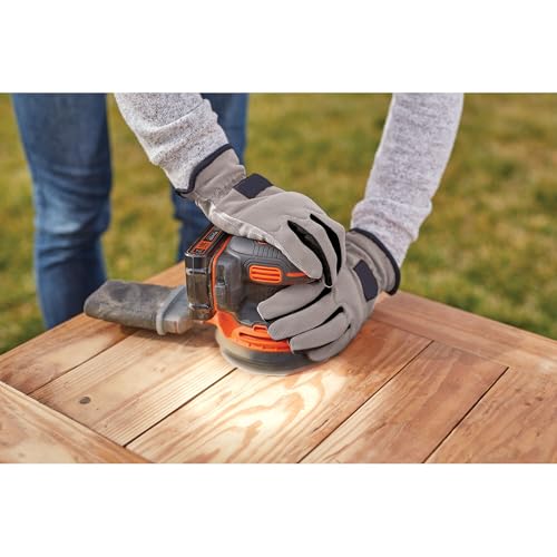 BLACK+DECKER 20V MAX Orbital Sander, Cordless, 12,000 OPM, 2 Sandpaper Sheets, Battery and Charger Included (BDCRO20C)