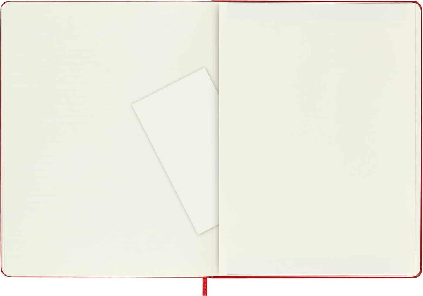 Moleskine Classic Notebook, Hard Cover, XL (7.5" x 9.5") Plain/Blank, Scarlet Red, 192 Pages (8055002855105)