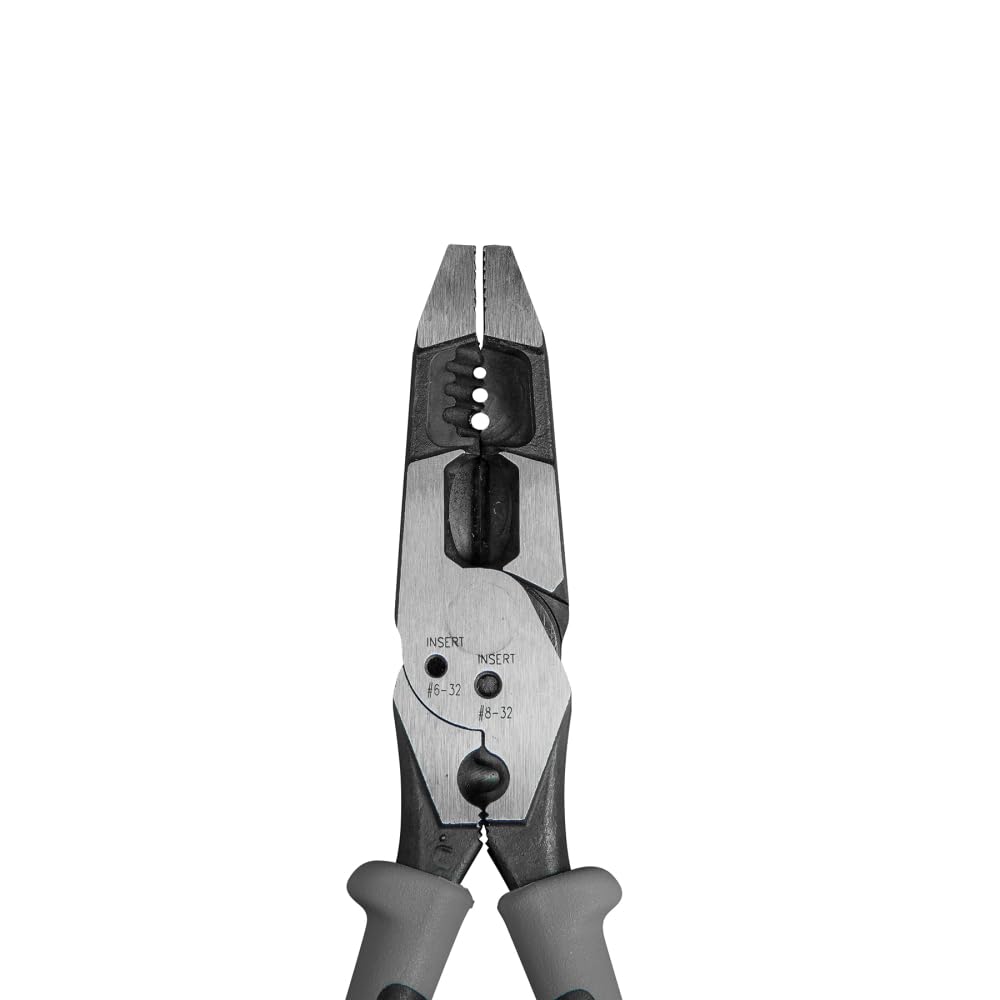 Klein Tools J215-8CR Multitool Pliers, Made in USA, Hybrid Multi Purpose Tool / Crimper, Wire Stripper, Bolt Shearing, Wire Grabbing, Twisting, Looping