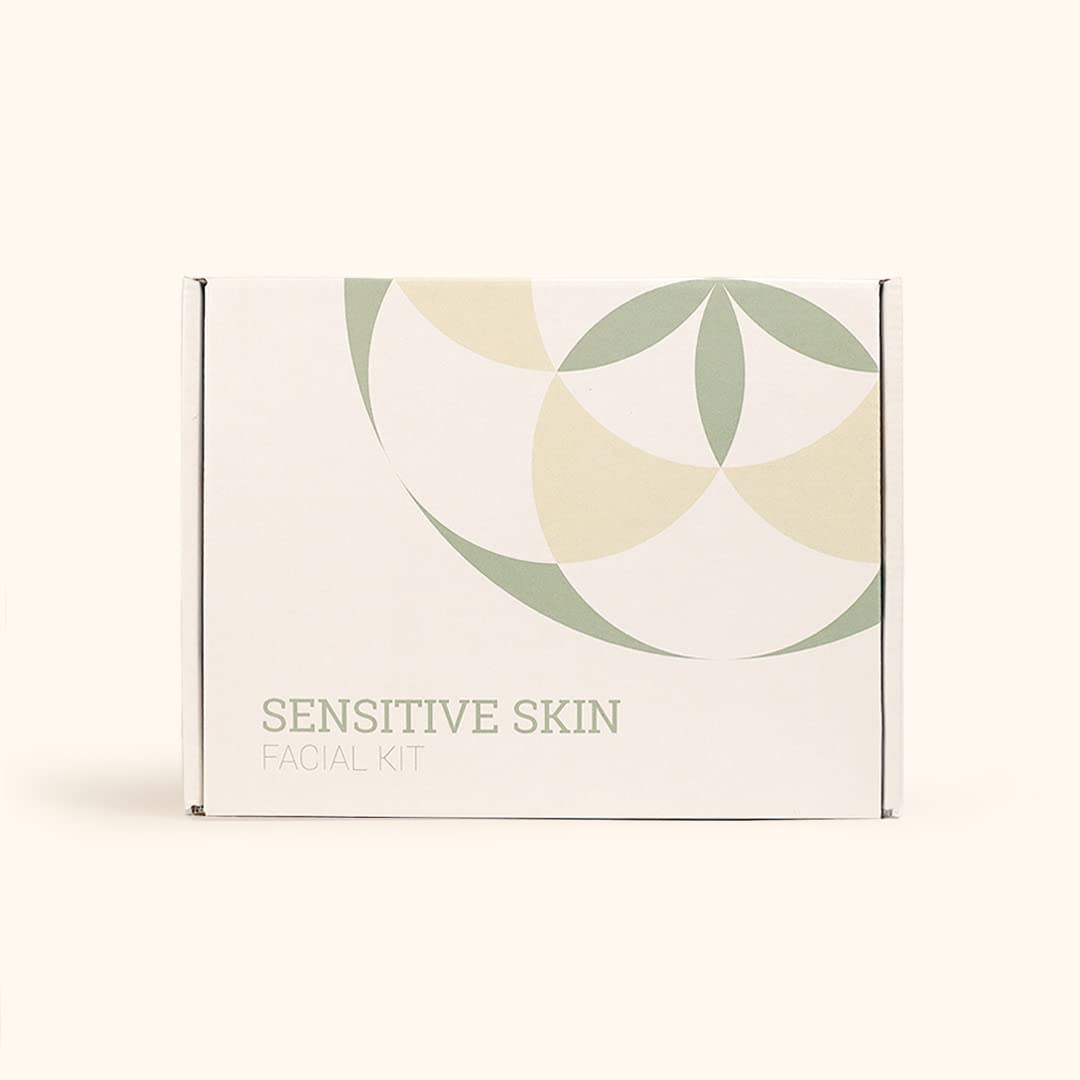 Herb’N Eden - Sensitive Skin Facial Kit - Cleanse, Mask, Tone, & Moisturize - Natural Ingredients & Essential Oils - Made in USA - 5 Product Set includes Wash, Toner, Serum, Mask, Sisal