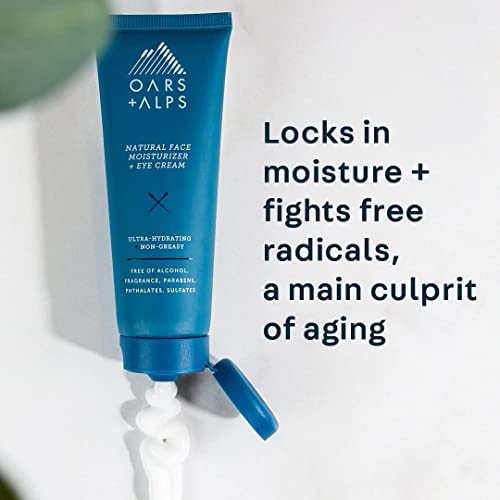 Oars + Alps Face Moisturizer and Eye Cream, Dermatologist Tested Skin Care Infused with Aloe Leaf Juice and Vitamin E, TSA Friendly, 2.5 Fl Oz, 2 Pack