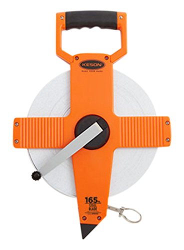 Keson NR10165H Nylon Coated Steel Blade Measuring Tape with Zero Point at Tape End and Hook End (Graduations: 1/10, 1/100), 165-Foot