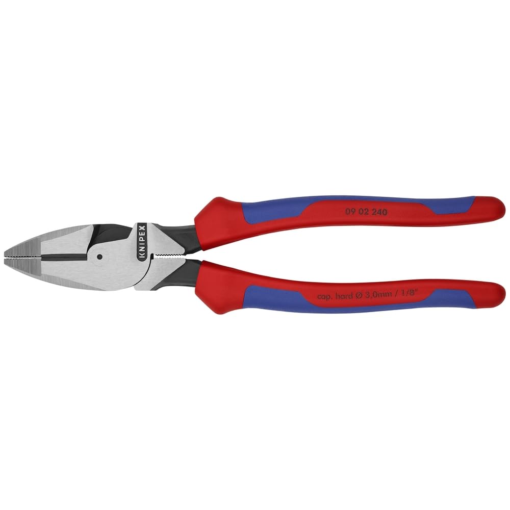 KNIPEX Tools - High Leverage Lineman's, New England Head, Multi-Component (0902240SBA), 9 inches