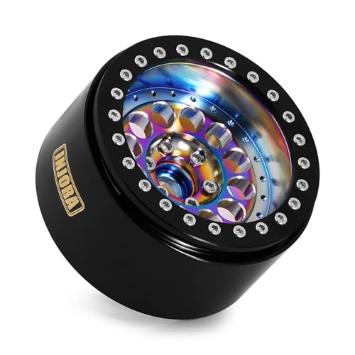 INJORA 224g Super Heavy Brass & Aluminum Deep Dish 2.2" Beadlock Wheel Rim for 1/10 RC Crawler Upgrade(W2257)