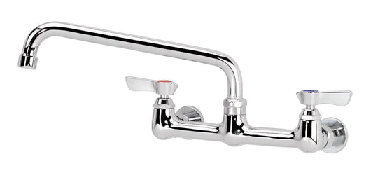 Krowne 12-810L 8" Silver Series Low Lead Wall Mount Faucet with 10" Swing Spout | Commercial Kitchen Bar Sink Accessory for Restaurant Hotel | 1.8 GPM | 12-3/8"W x 10"D x 4-3/8"H, Chrome-Plated, NSF