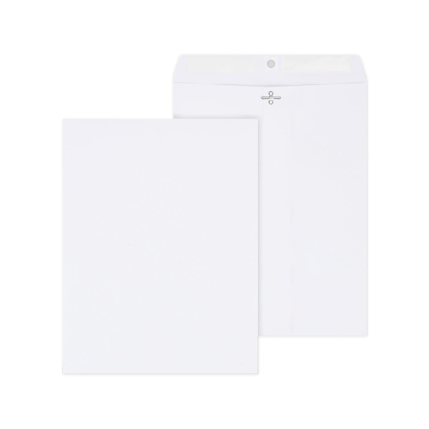 Staples 10 x 13 White Wove Clasp & Gummed Catalog Envelopes, Metal Clasp Closure, Durable Large Mailing Envelopes, 100/Box