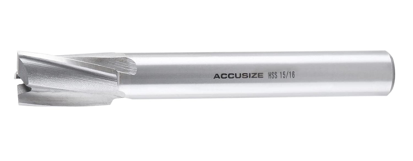 Accusize Industrial Tools 39 Pc Straight Shank H.S.S. Interchangeable Pilot Counterbore Set, Counterbores from 1/4'' up to 1'' by 16ths, 500S-A000