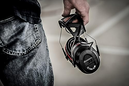 3M Pro-Protect + Gel Cushions Electronic Hearing Protector, Noise Reduction Rating (NRR) 26 dB, Bluetooth Ear Muffs, High-Fidelity Speakers & Integrated Microphone, Premium Gel Cushions (90545-SIOC)