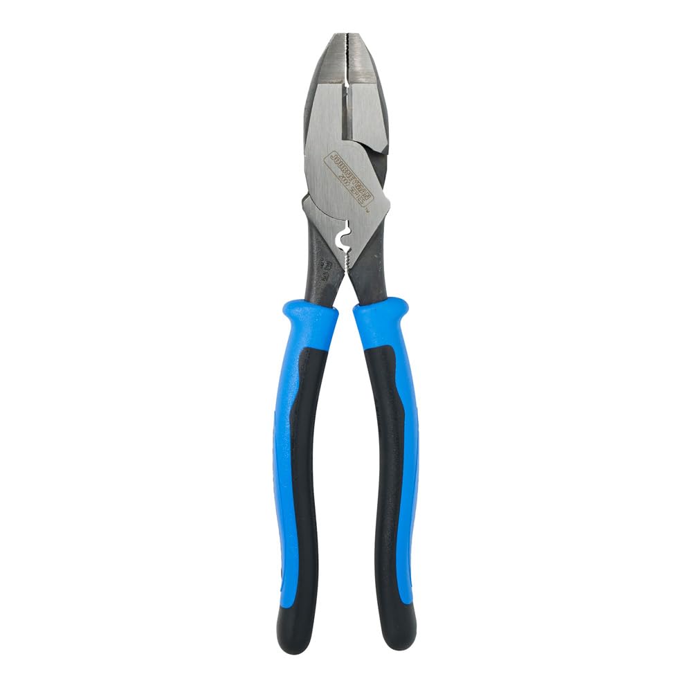 Klein Tools J2000-9NECRTP Side Cutter Linemans Pliers, Made in USA, with Tape Pulling and Wire Crimping, High Leverage, 9-Inch