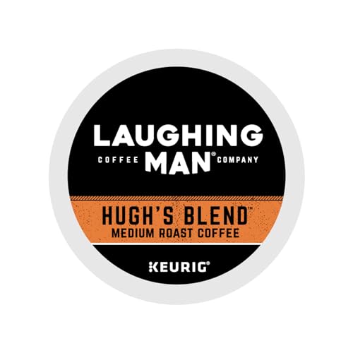 Laughing Man Hugh's Blend Keurig Single-Serve K-Cup Pods, Medium Roast Coffee, 60 Count (6 Packs of 10)