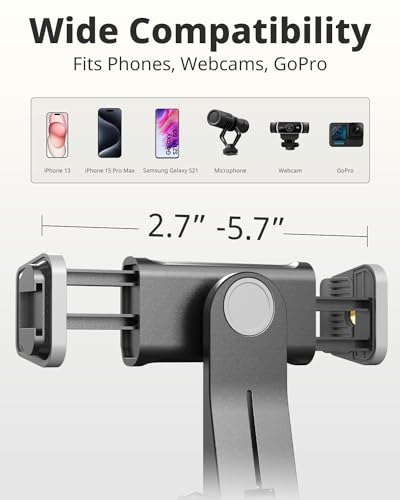UBeesize 12’’ Ring Light with Overhead Phone Mount, LED Selfie Light with Stand and Phone Holder for iPhone and Laptop, Desk Light for Video Recording, Zoom Meeting, Live Streaming, Tiktok, YouTube