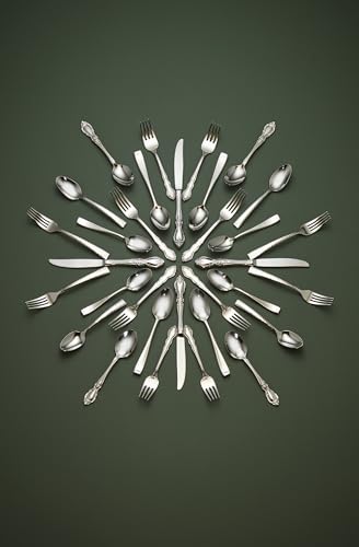 Oneida Silverware Set For 4, Louisiana 20-Piece Fine Flatware Set, Service For 4, 18/8 Stainless Steel, Silver, Mirror Finish, Knives Spoons and Forks, Dishwasher Safe, Tableware (Silver, 20 Pieces)