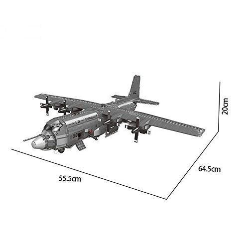General Jim's AC-130 Hercules Gunship Building Block Set – 1,713 Pieces – Detailed Ground-Attack Aircraft Model Bricks Set - Compatible with Major Brands