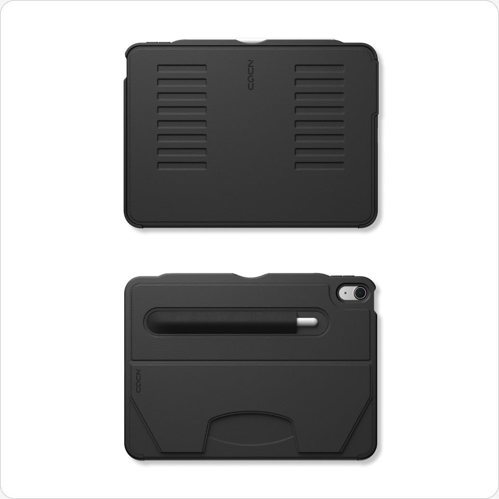 ZUGU CASE for iPad Air 11 (M3 2025 / M2 2024) iPad Air 4 & 5 10.9 Inch (2020/2022) - Protective, Ultra Thin, Magnetic Stand, Sleep/Wake Cover with Apple Pencil Charging & Storage - Black