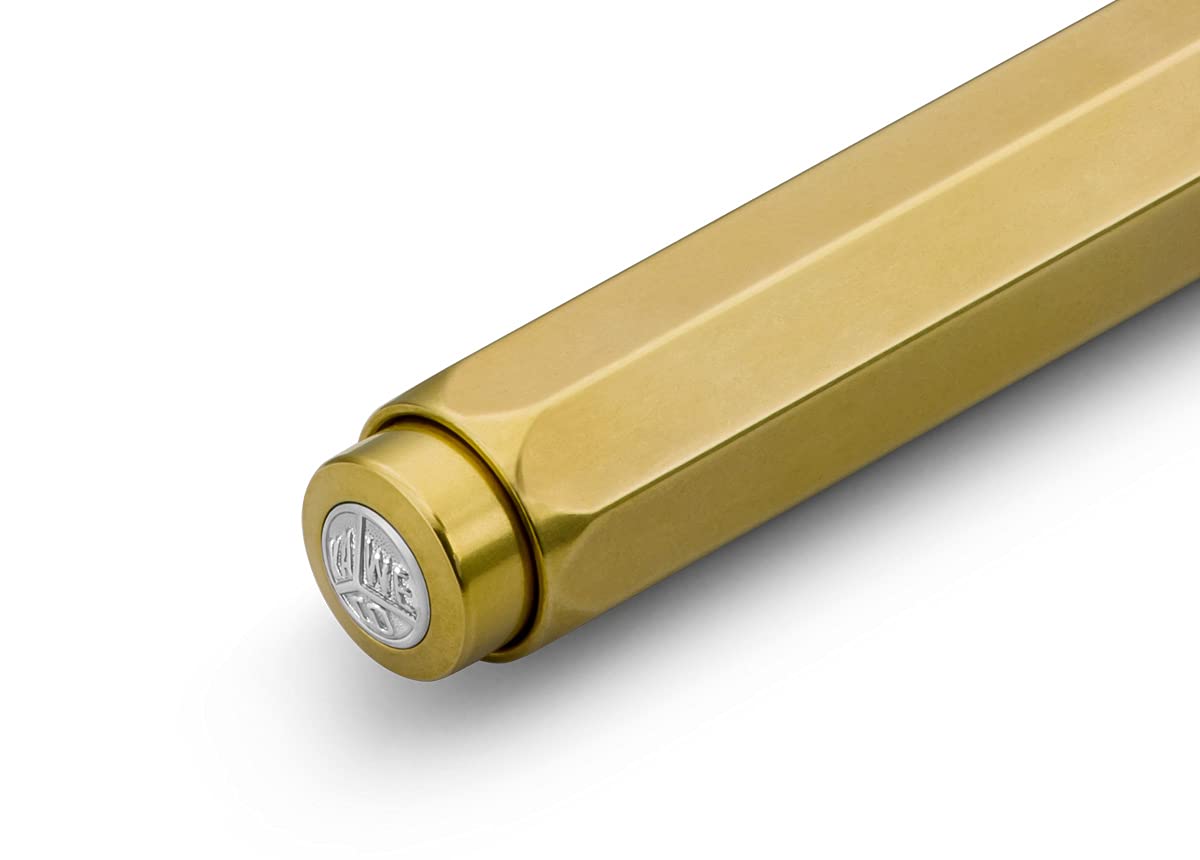 Kaweco BRASS SPORT Ball Pen I Retractable Ballpoint Pen with Standard D1 Refills in a nostalgic Tin Box I Metal Ball Pen 10.5 cm