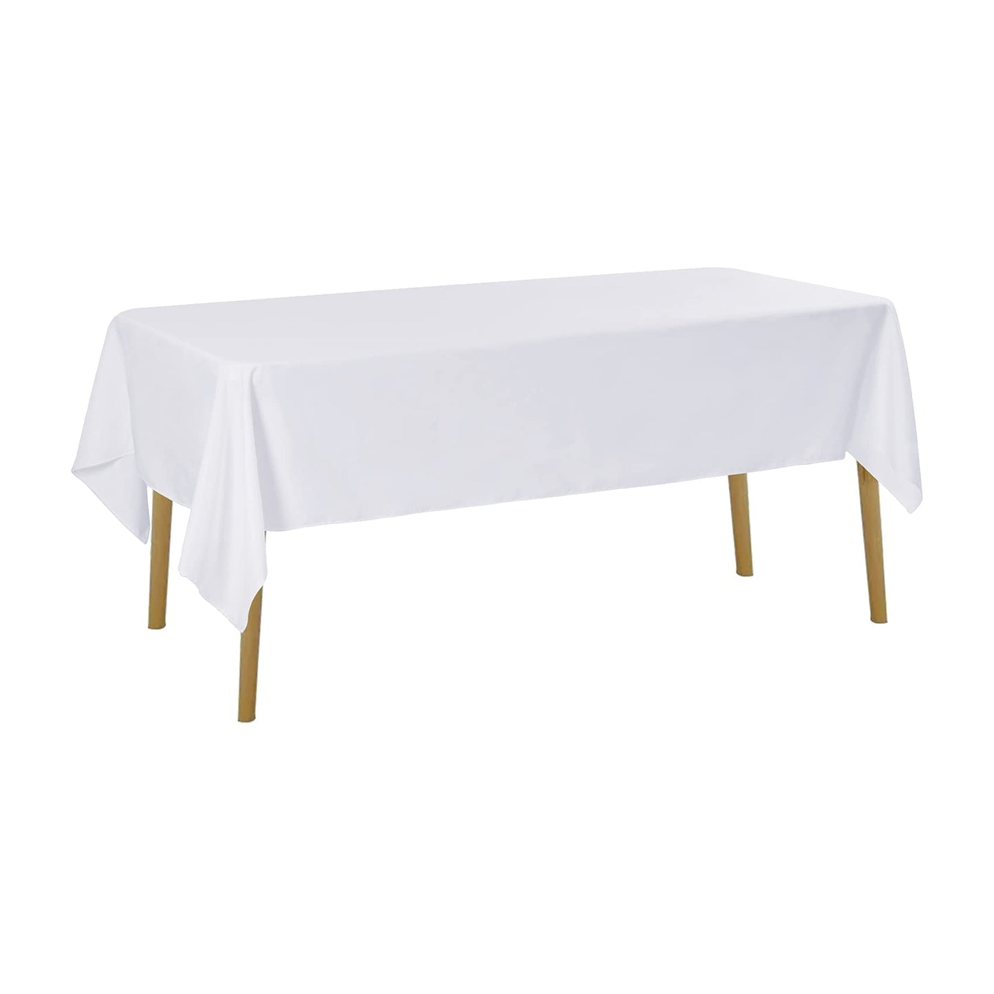 6 Pack White Tablecloth 60 x 120 Inch Table Cloth for 8 Foot Rectangle Tables, Wrinkle Resistant Washable Polyester Fabric Table Covers for Party, Wedding,Dining,and Banquet