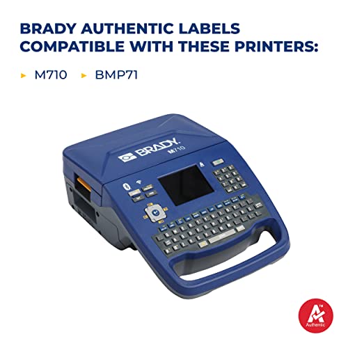 Brady All Weather Permanent Adhesive Vinyl Label Tape for M710 and BMP71 Printers - 1" x 50', Yellow. M7C-1000-595-YL
