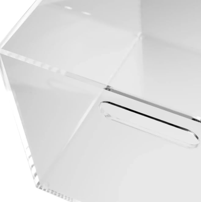 RUSSELL+HAZEL Acrylic File Box, Acrylic File Folder Organizer, Letter Size Hanging File Organizer Box, 12.25" x 12.75" x 10," Acrylic Storage Container for Bathroom, Pantry or Home (55712)