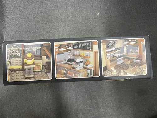 INSOON City Coffee House Building Set with Light, 1173 PCS Cafe Shop Building Block Toy with Ordering Counter Baking Room, Architecture Construction Model for Adults Teens Kids Boys Girls Ages 6-12+