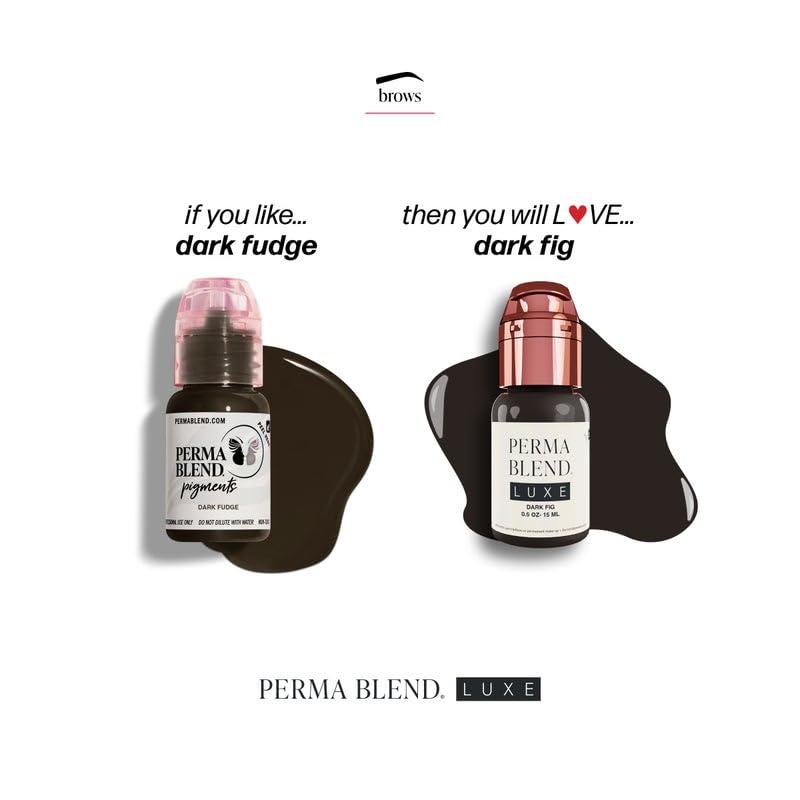 Perma Blend - Cool Eyebrow Tattoo Set - Microblading Pigment + Eyebrow Tattoo Ink for Permanent Makeup - Includes Blackish Brown, Dark Fudge and Mallard - Vegan - (0.5 oz, 3 Count)
