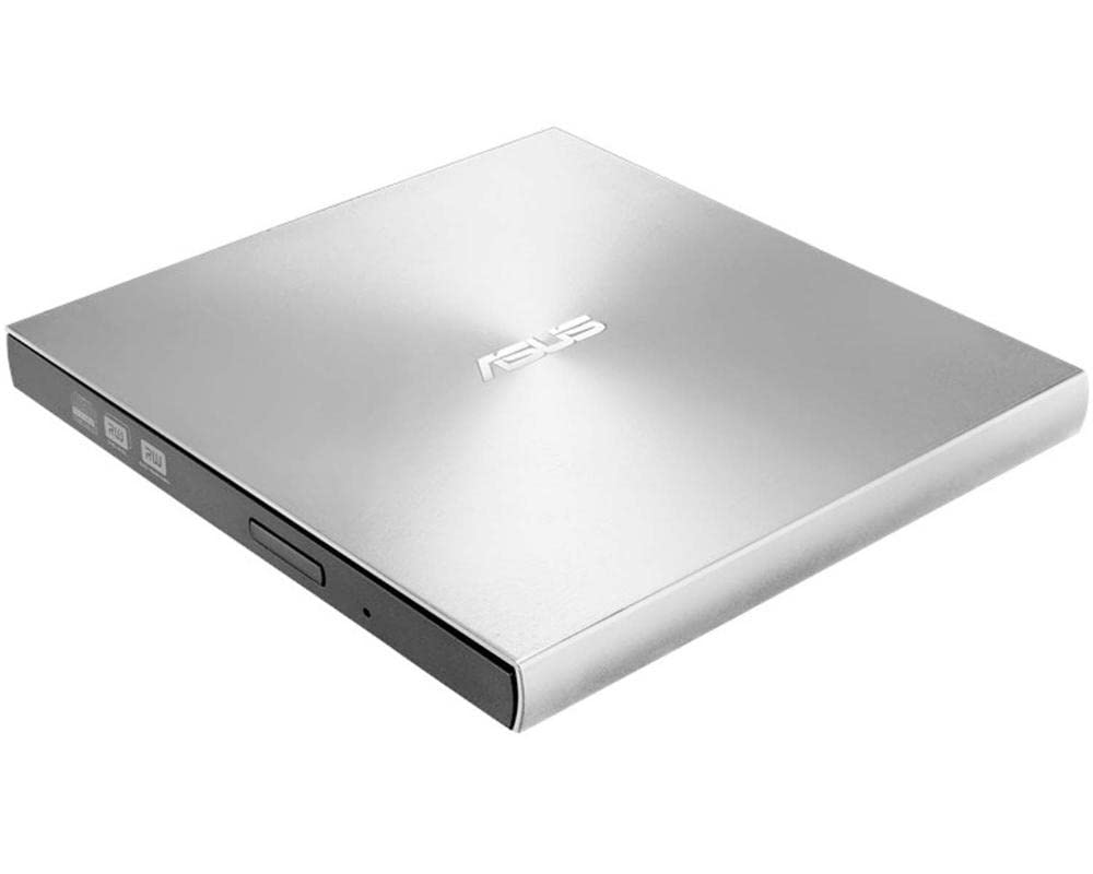 ASUS ZenDrive Silver 13mm External 8X DVD/ Burner Drive +/-RW with M-Disc Support, Compatible with both Mac & Windows and Nero BackItUp for Android devices (USB 2.0 & Type-C cables included)