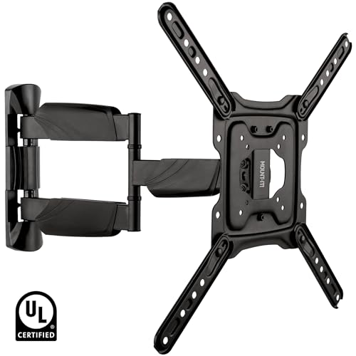 Mount-It! UL Certified Full Motion TV Wall Mount for Most 32-55 Inch Flat Screen TVs, Articulating TV Bracket Max VESA 400x400, Holds up to 308 lbs, Swivel and Tilt Bracket for 32, 42, 55 inch