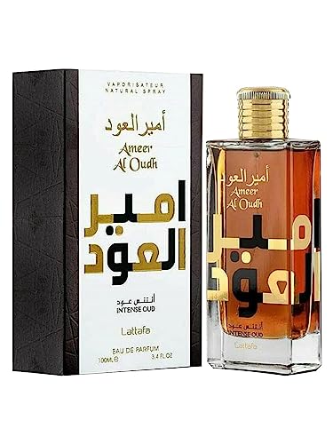 Lattafa Ameer Al Oud Intense Oud for Unisex Eau de Parfum Spray, 3.4 Ounce (Pack of 2)