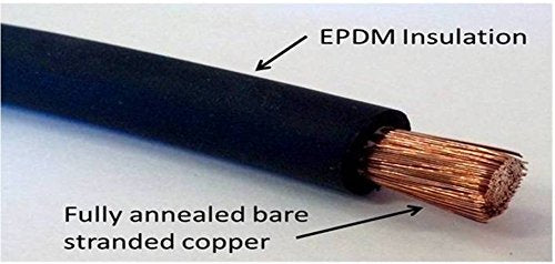 1/0 Gauge 1/0 AWG 25 Feet Black + 25 Feet Red Welding Battery Pure Copper Flexible Cable Wire - Car, Inverter, RV, Solar