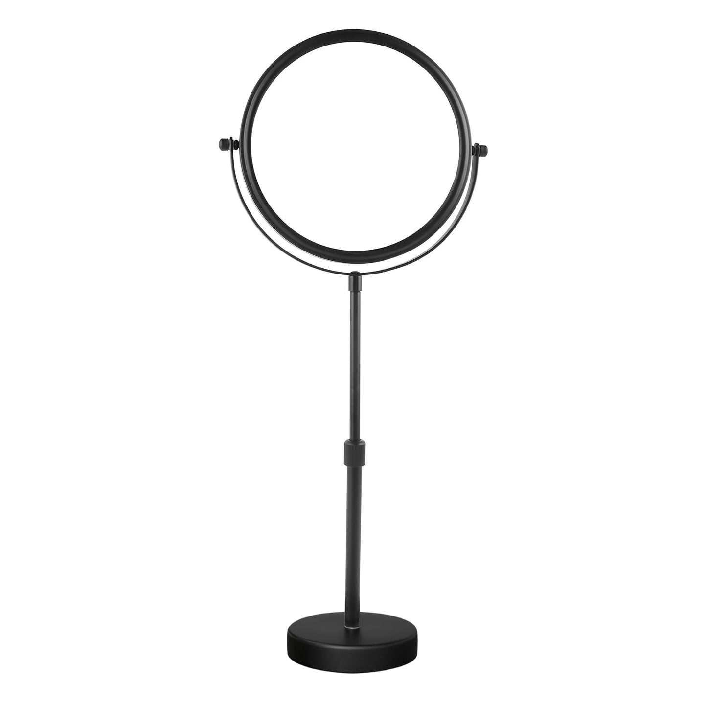 Nicesail Higher Taller Tabletop Makeup Mirror of 8 Inch, 5X Magnified Makeup Mirror Countertop Standing, Height Adjustable, Double Sided Mirror in Matte Black (8 Inch, 5X)…