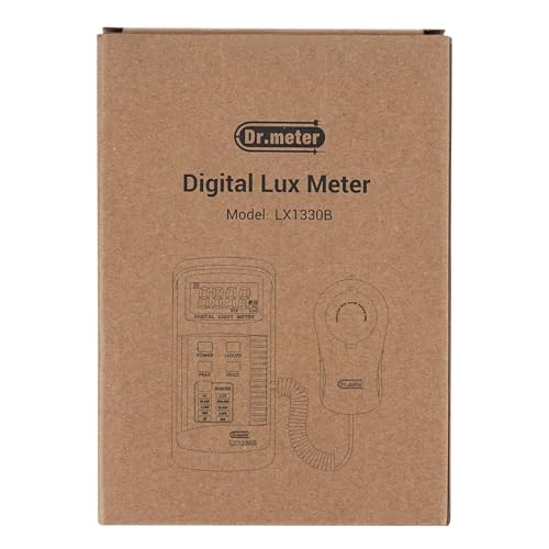Dr.meter LX1330B Digital Illuminance Light Meter, 0-200,000 Measurement Range Lux Meter