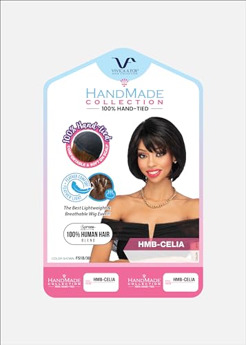 Vivica A. Fox HMB-CELIA, Handmade & Hand-tied Wig, Supreme Human Hair Blend, Color 2, Dark Brown