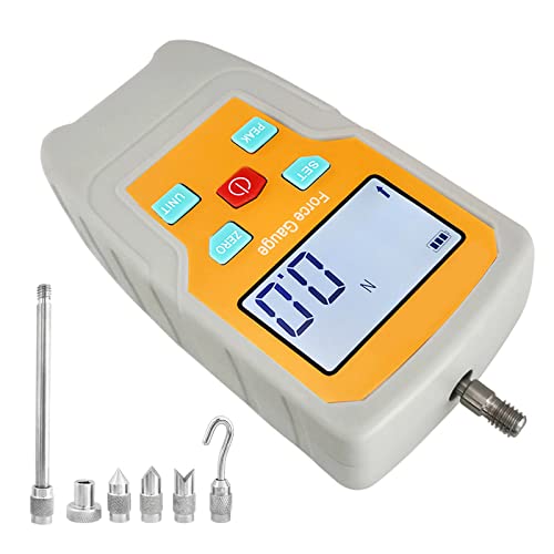 Digital Force Gauge Push and Pull Meter Dynamometer Tension Pressure Tester Thrust Meter Compression Load Plug Force Destructive Tests 500N/50kg/110lbf/1800Oz