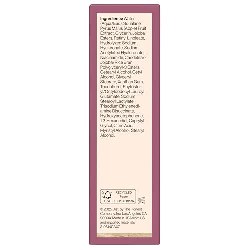 Honest Beauty Honestly Pure Nightly Retinyl Serum | Moisturizes, Exfoliates, Reduces Fine Lines + Wrinkles | Retinyl Linoleate + Hyaluronic Acid | Vegan + Cruelty Free | 1 fl oz