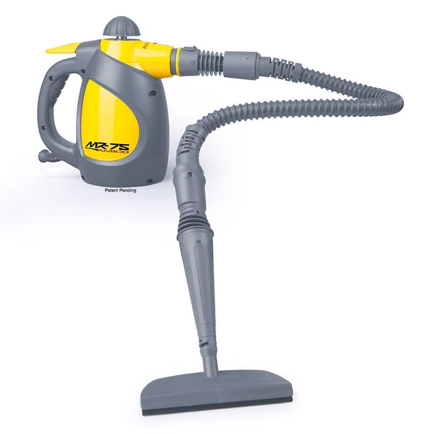 Vapamore MR-75 Amico Handheld Steam Cleaner, 17 Attachments Including the Turbo Pet Tool, Chemical Free Professional-Grade Handheld Steamer Quickly & Easily Cleans Upholstery, Bathrooms, Cars & More