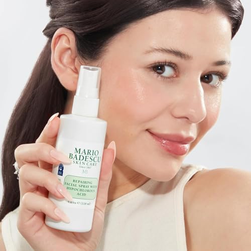 Mario Badescu Repairing HOCl Facial Spray with Hypochlorous Acid – Soothes & Hydrates Angry, Irritated Skin, Reduce Redness & Flare-Ups – pH Balancing, Non-Irritating Cleanser, 4 Fl Oz (Pack of 2)