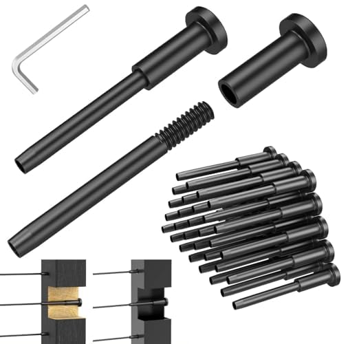 CKE 50 Pack Black Invisible Cable Railing Kit, T316 Stainless Steel Swage Tensioner Terminal for 1/8" Cable Railing System, Invisible Receiver and Stud End Hardware for 2x2 Wood & Metal Post BCR31