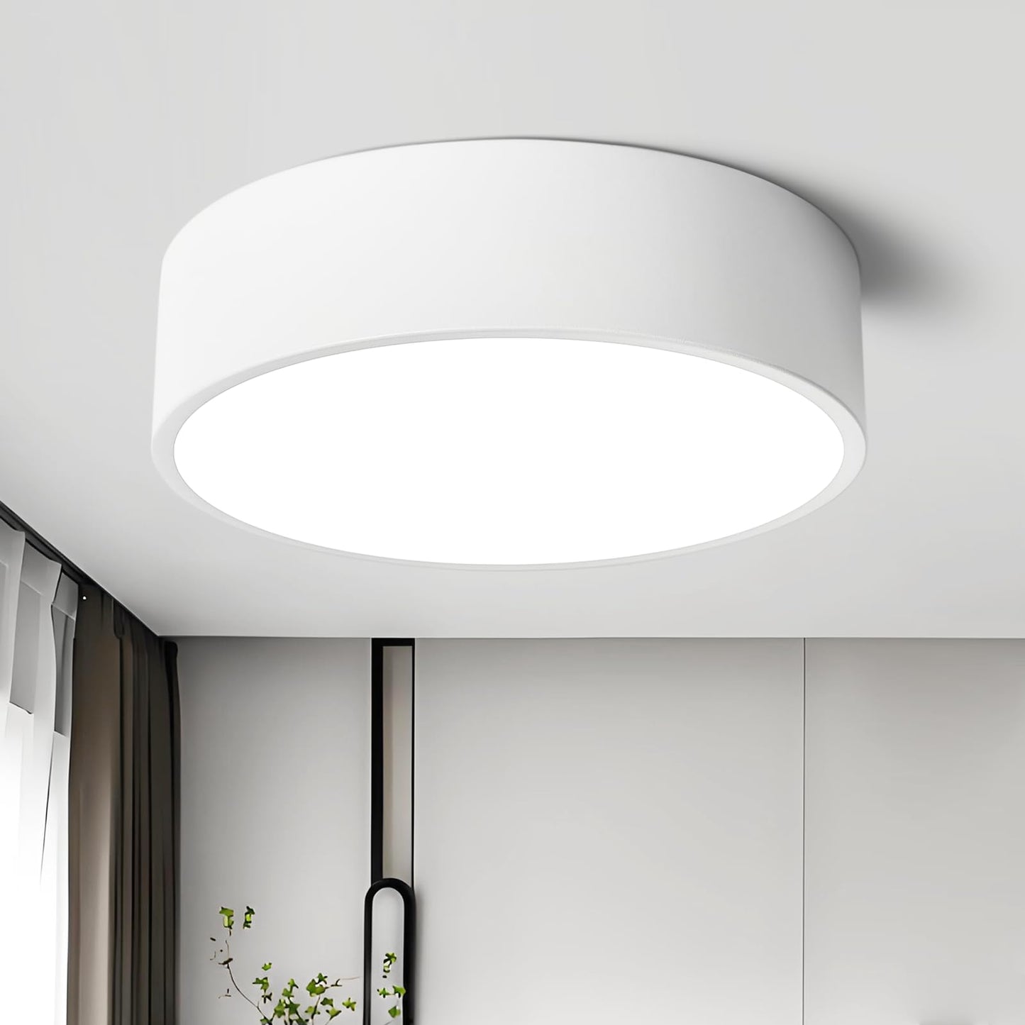 TYNCEAOL Dimmable LED White Flush Mount Ceiling Light Fixture,Modern Round Hallway Lighting Fixtures,5CCT 2700K-6000K Ceiling Lights Fixtures for Kitchen Bedroom Entryway Laundry Room Closet 11.8 Inch