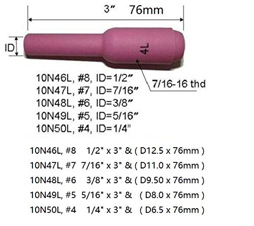 RIVERWELD TIG Jumbo Gas Lens Collet Body Alumina Nozzle Ceramic Cups Assorted Size Kit Fit QQ300 PTA DB SR WP 17 18 26 TIG Welding Torch 67pcs