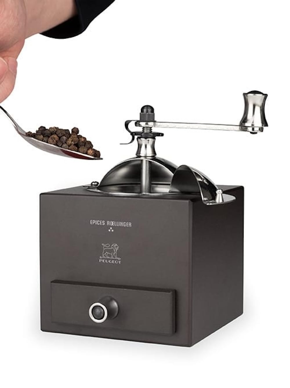 Peugeot Olivier Roellinger 5.25 Inch Pepper Mill, Chocolate, 9.5x11x13.5 cm (25601)