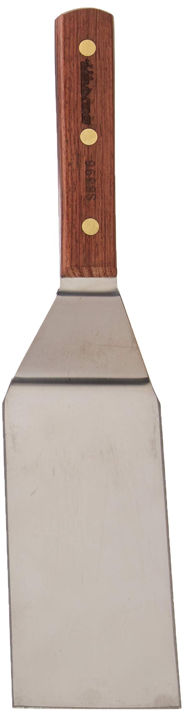 Dexter Russell 16160 Traditional 6" x 3" Hamburger Turner | Stiff Offset Stainless Steel Blade | Ergonomic Rosewood Handle with Brass Rivets | Professional Grade, Made in USA