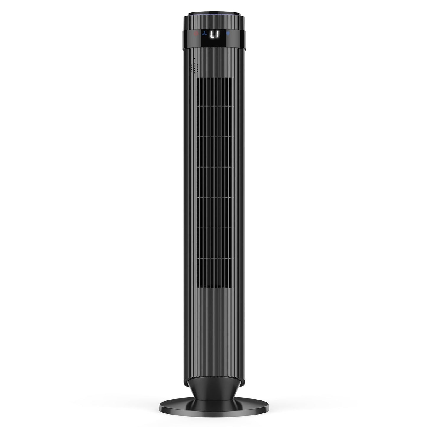 OLIXIS Tower Fan for Bedroom, Floor Standing Fan with Remote, 12H Timer, 5 Speeds, 4 Modes, LED Display, Portable Bladeless Oscillating Cooling Fan for Indoor, Home, Office