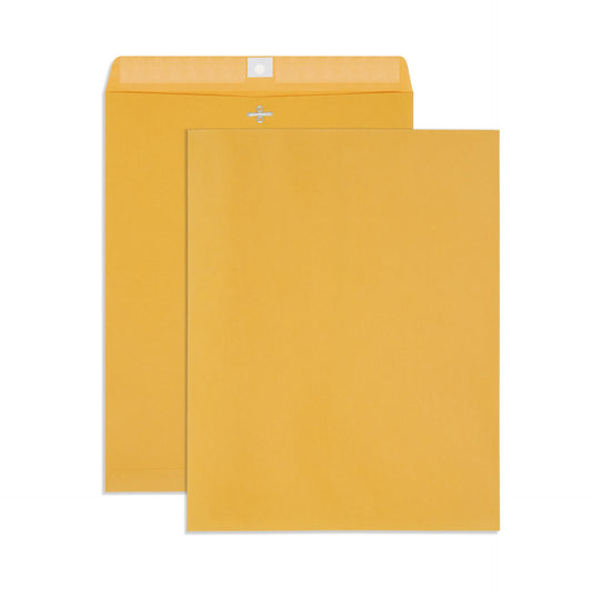 Blue Summit Clasp Envelopes, 12 x 15.5-Inch, Thick 28lb Kraft Paper, Clasp with Gummed Seal, 100 Envelopes