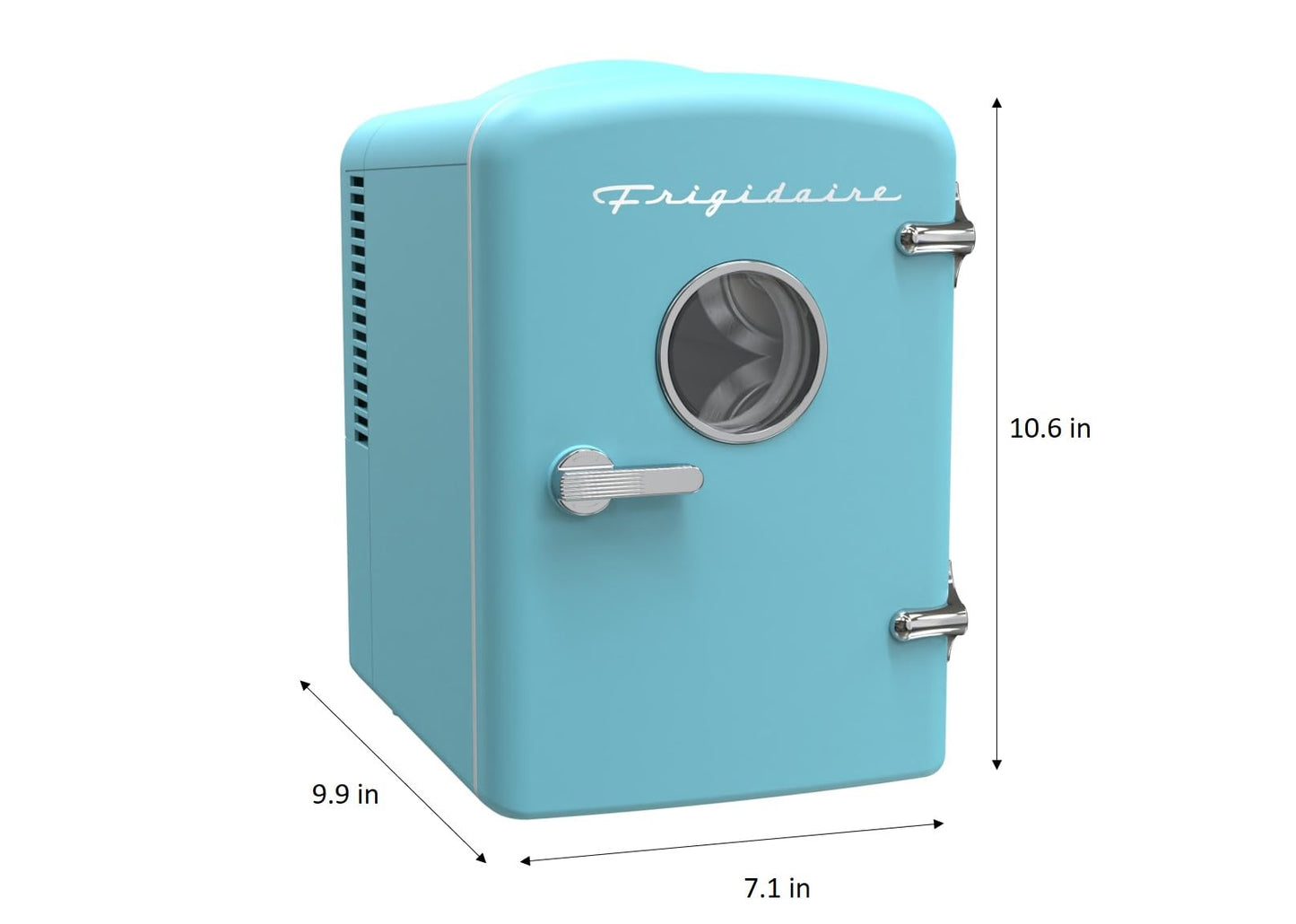 Frigidaire EFMIS171 Retro Mini Portable Personal Fridge - Ideal for Home, Office or Dorm - Includes Carrying Handle, AC/DC Wall/Car Charger (SkyBlu)