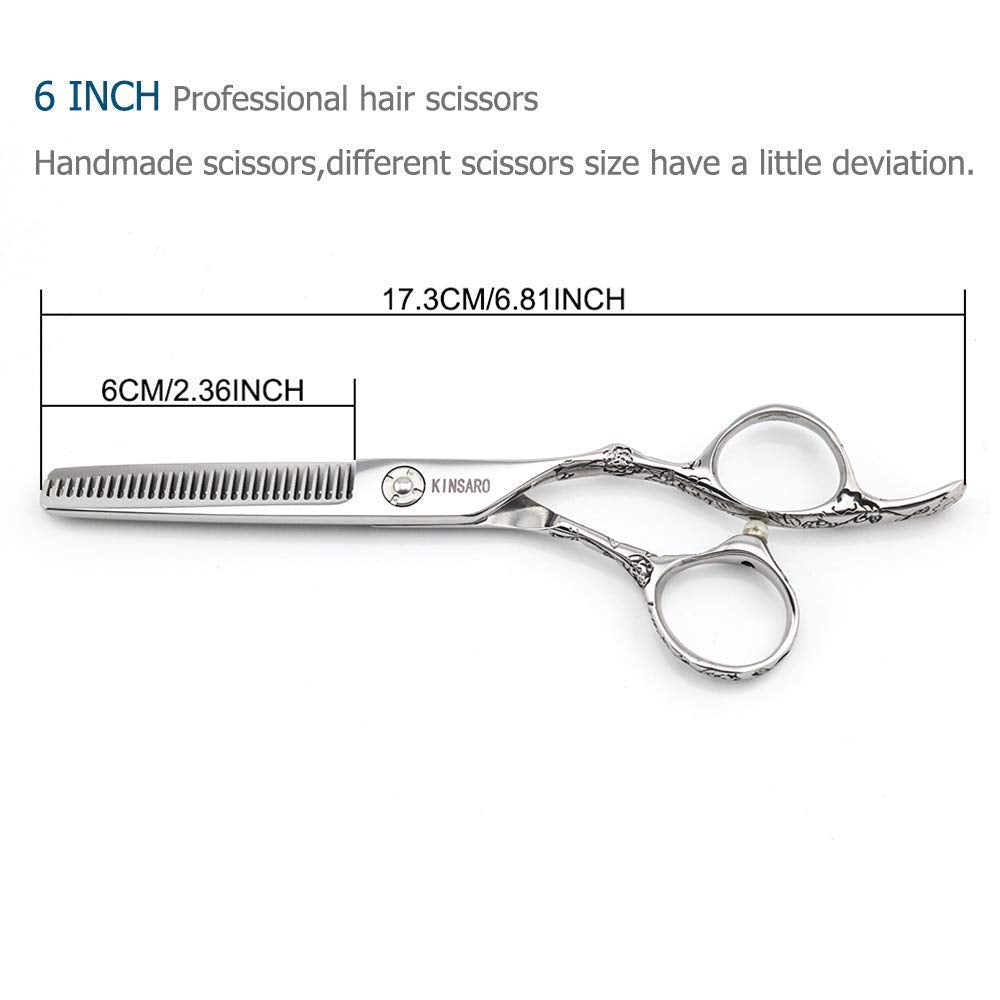 6 Inch Hair shears hair cutting scissors and 6 Inch hair thinning scissors rose handle
