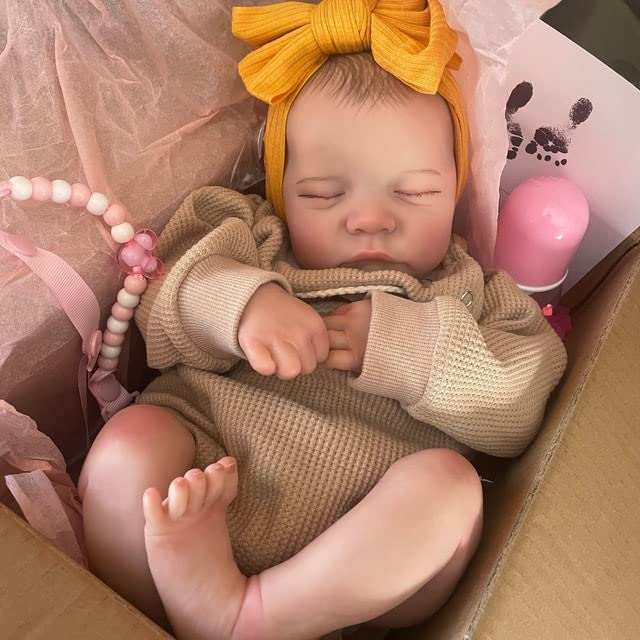iCradle Reborn Baby Dolls 19inch Soft Body Realistic Newborn Baby Dolls Real Life Doll with Clothes and Bottles Toys Set for Kids Age 3+