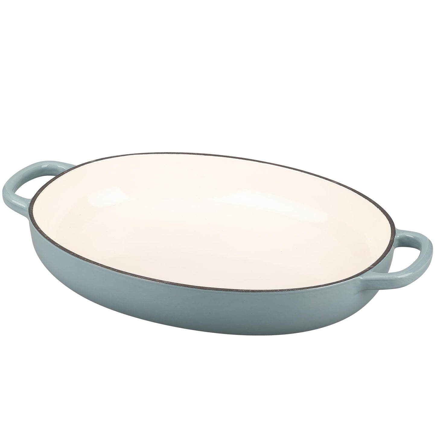 EDGING CASTING Enameled Oval Cast Iron Dutch Oven Pot with Lid, Bread Dutch Oven for Sourdough Bread Baking, Dutch Oven Bread, Bread Oven, 6QT, Seasalt
