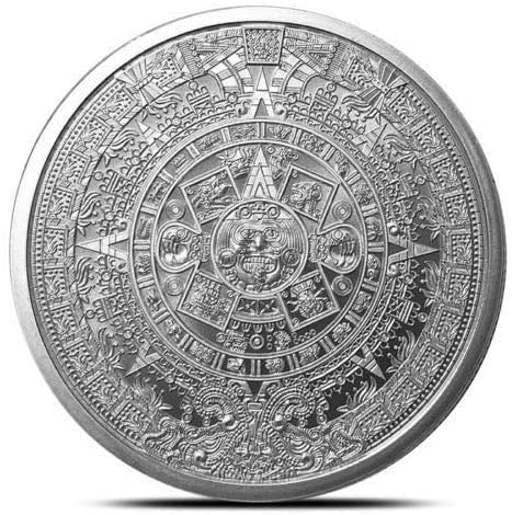 1 oz .999 Aztec Calendar Stone, Eagle Warrior Emperor of Tenochtitlan New