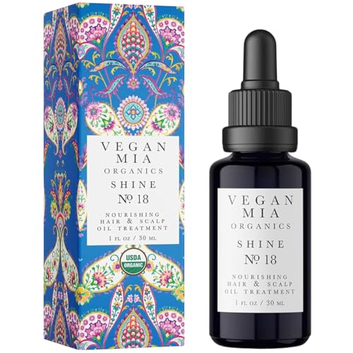 Vegan Mia USDA Organic Rosemary Oil for Hair Growth with Castor Oil & More - Scalp Oil Treatment & Intense Nourishment to Get Healthier, Thicker & Shiny Hair Naturally, 1 fl oz Bottle