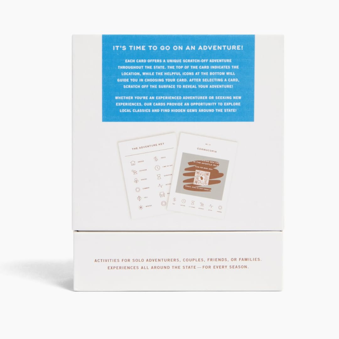 Reach International Outfitters Wisconsin Adventure Bucket List: 50 Scratch-Off Cards for Outdoor Activities, Tourist Attractions, and Road Trips - Perfect Travel Gift and Guide for Exploring