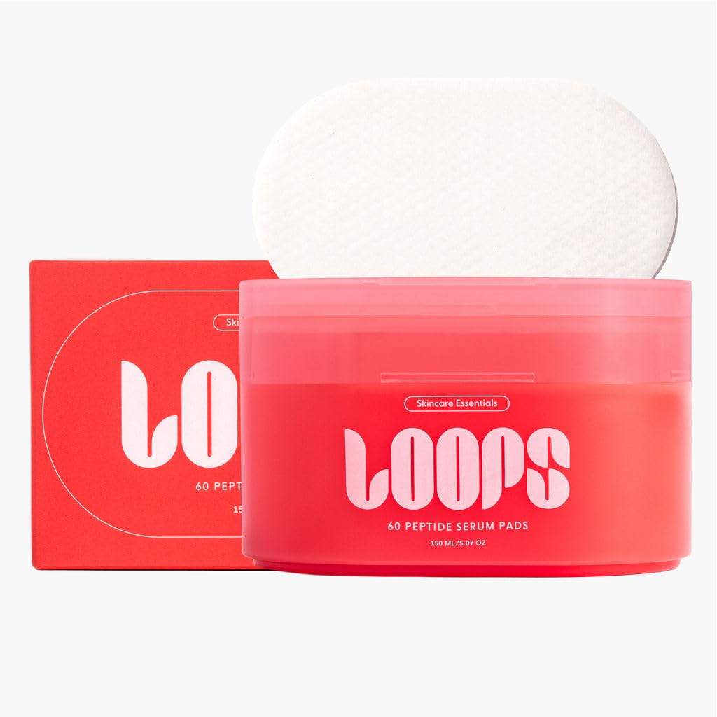LOOPS Peptide Serum - Firm, Fortify, and Fight Fine Lines - Anti-Wrinkle and Moisturizing Skincare - Pre-soaked Veocell Embo Pad - With Peptide Complex to Rejuvenate and Prejuvenate - Face Serum Pads
